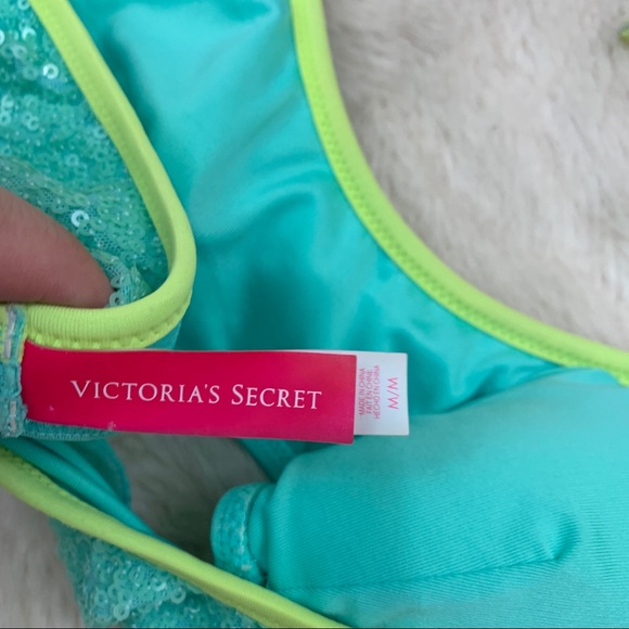 Victorias Secret sequin draped front halter bikini top - Picture 4 of 6
